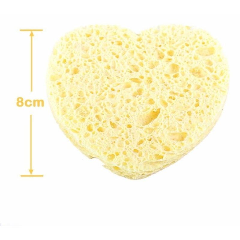 4x spugnette forma di cuore struccanti rimuovi trucco lavare viso donna sapone