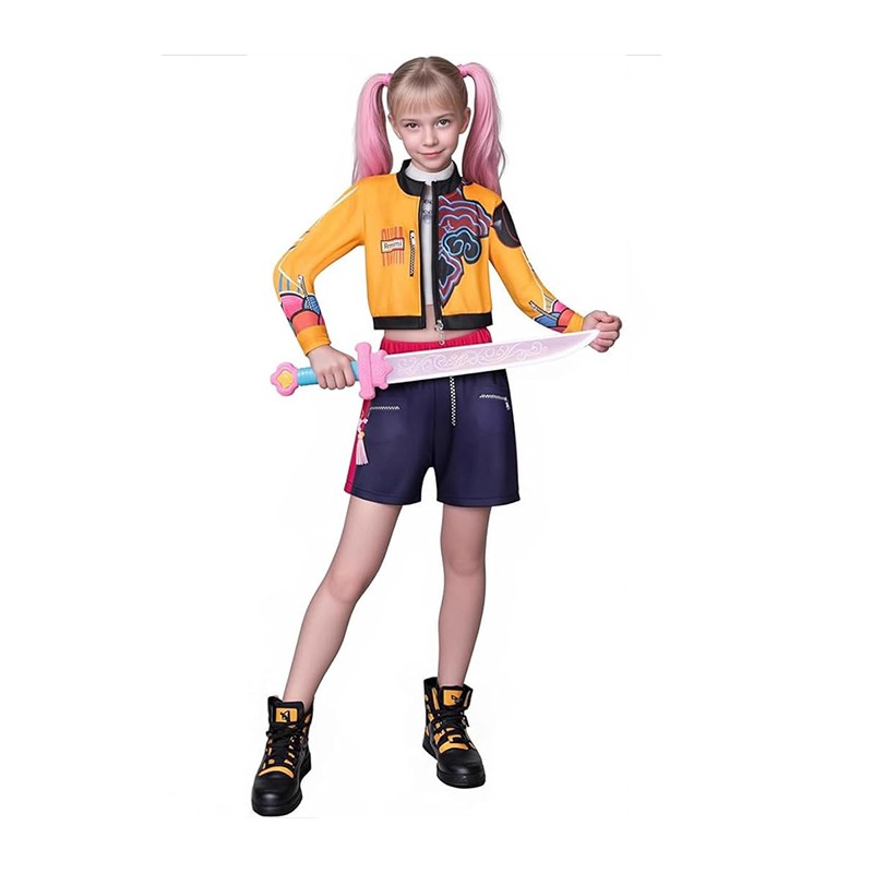 Costume K-Pop Demon Hunters bambina Carnevale Pop Star cosplay huntrix golden