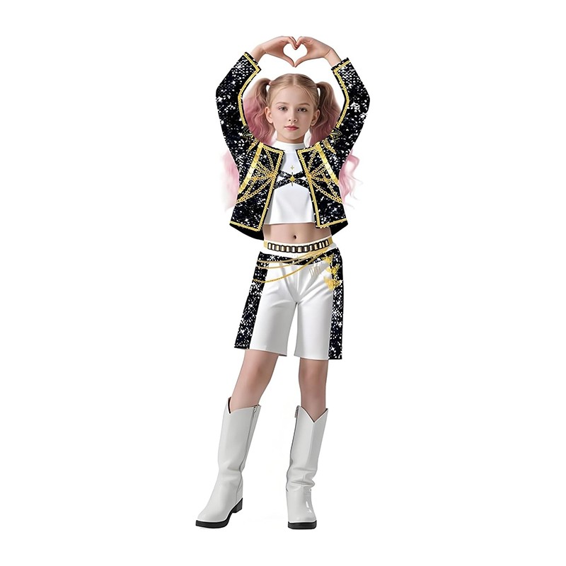 Festaglam Costume Rumi K-Pop Demon Hunters bambina Carnevale Pop St...