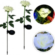 2xLuci solari forma di fiori led rosa energia solare da giardino esterno faretto