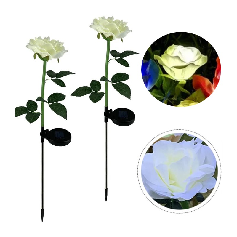 2xLuci solari forma di fiori led rosa energia solare da giardino esterno faretto