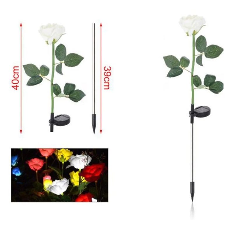 Kmt Style 2xLuci solari forma di fiori led rosa energia solare da g...