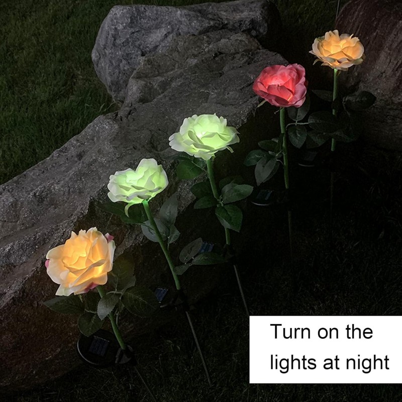 Kmt Style 2xLuci solari forma di fiori led rosa energia solare da g...