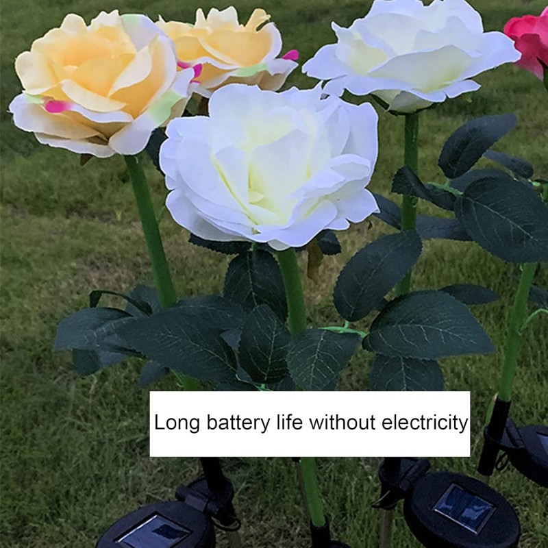Kmt Style 2xLuci solari forma di fiori led rosa energia solare da g...