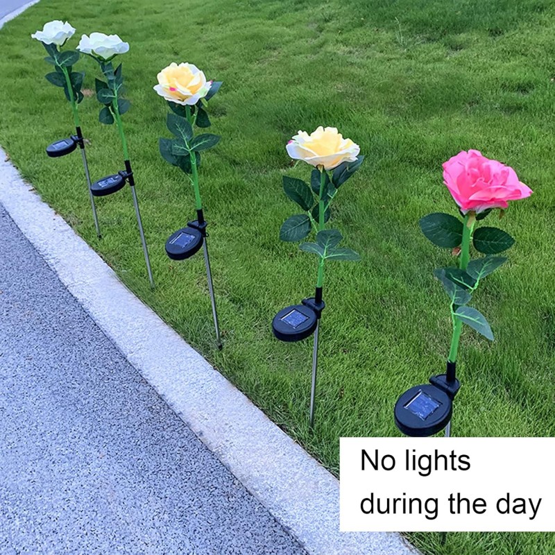 Kmt Style 2xLuci solari forma di fiori led rosa energia solare da g...
