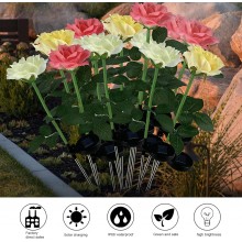 2xLuci solari forma di fiori led rosa energia solare da giardino esterno faretto