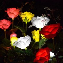 2xLuci solari forma di fiori led rosa energia solare da giardino esterno faretto
