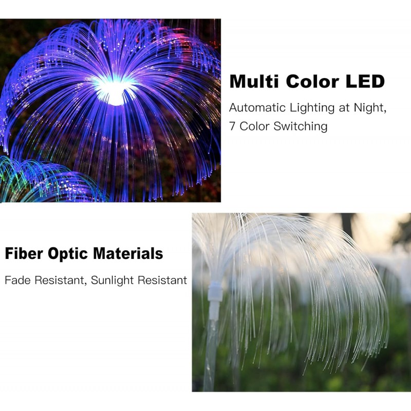 Kmt Style 2x Luci solari fibra ottica led RGB energia solare da gia...