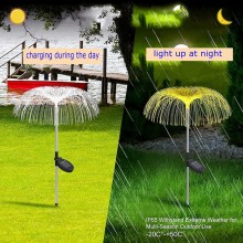 2x Luci solari fibra ottica led RGB energia solare da giardino esterno faretti