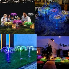 2x Luci solari fibra ottica led RGB energia solare da giardino esterno faretti