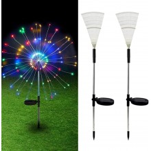 2x Luci solari fibra ottica led RGB energia solare da giardino esterno faretti