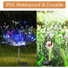 2x Luci solari fibra ottica led RGB energia solare da giardino esterno faretti