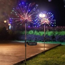 2x Luci solari fibra ottica led RGB energia solare da giardino esterno faretti