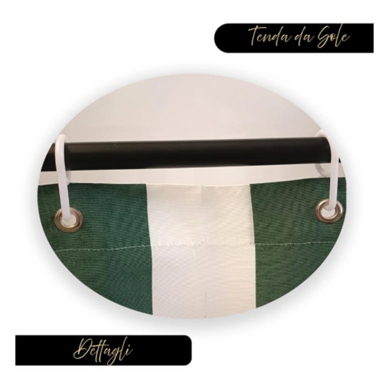 Kmt Style Tende da Sole a Righe Larghe con Anelli a caduta in Tessu...