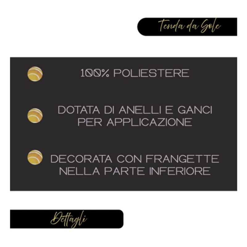 Kmt Style Tende da Sole a Righe Larghe con Anelli a caduta Esterno ...