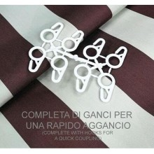 Tende da Sole a Righe Larghe con Anelli a caduta Esterno in Tessuto Resistente