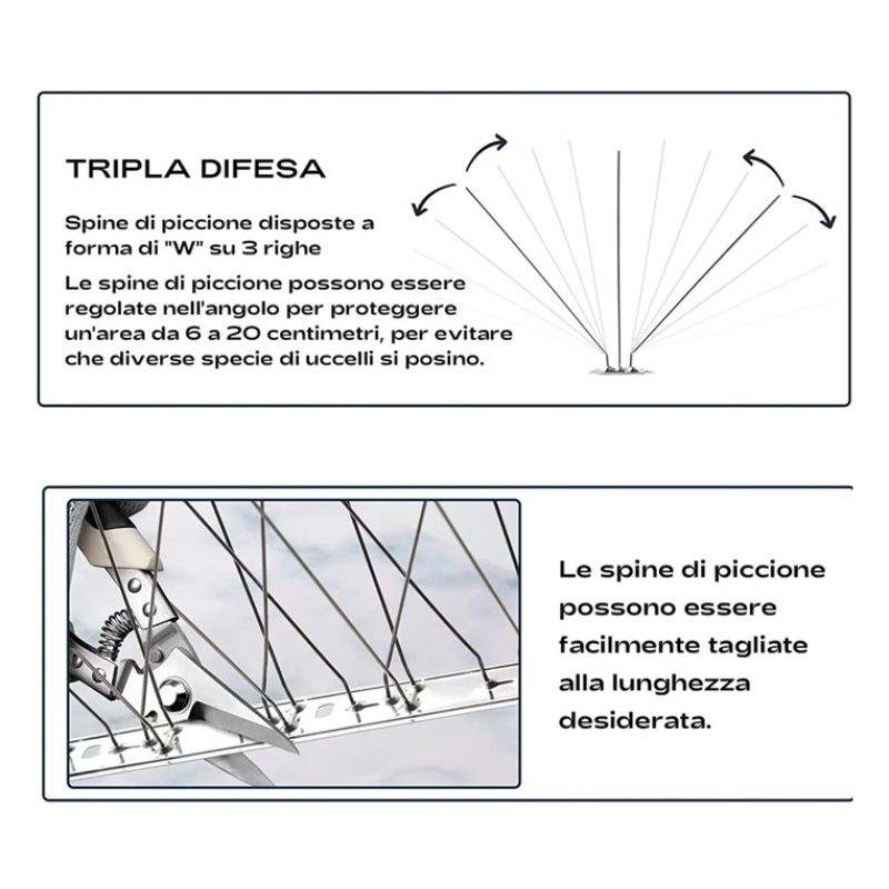 Kmt Style 12mt Dissuasori per piccioni e uccelli volatili flessibil...