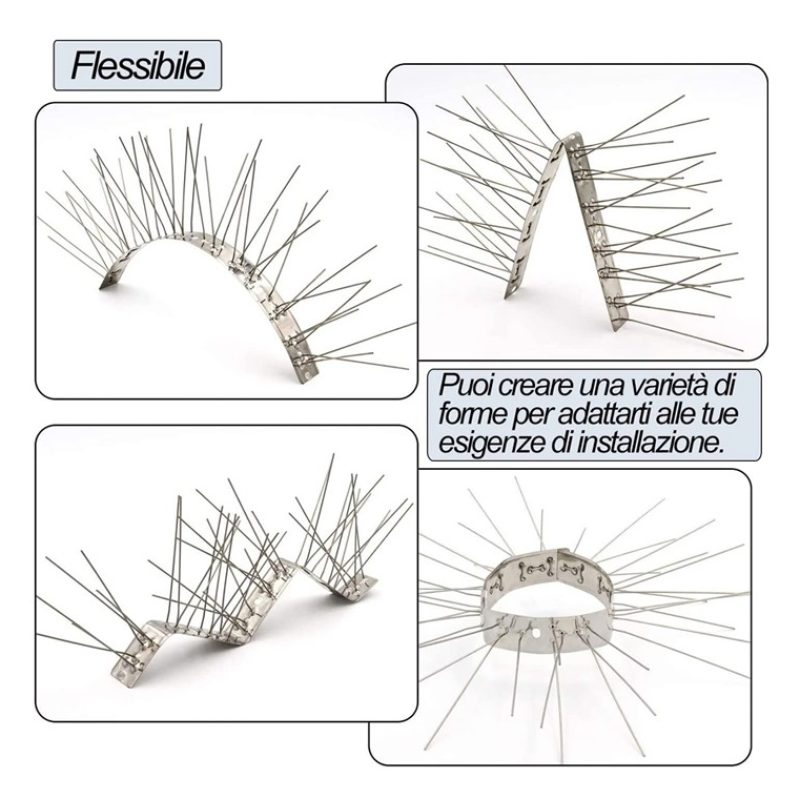 Kmt Style 12mt Dissuasori per piccioni e uccelli volatili flessibil...