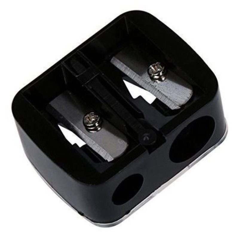2x temperino matita occhi contorno plastica due misure matite grandi piccole