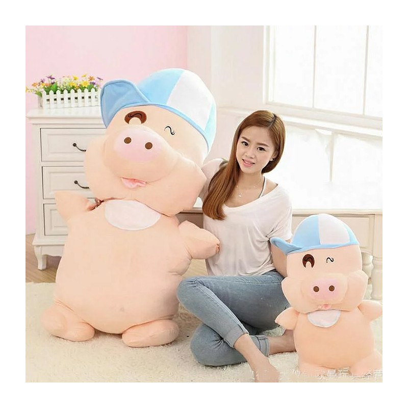 Generico Maialino gigante grande Peluche con cappello 100 cm bambin...