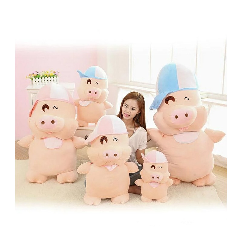 Generico Maialino gigante grande Peluche con cappello 100 cm bambin...