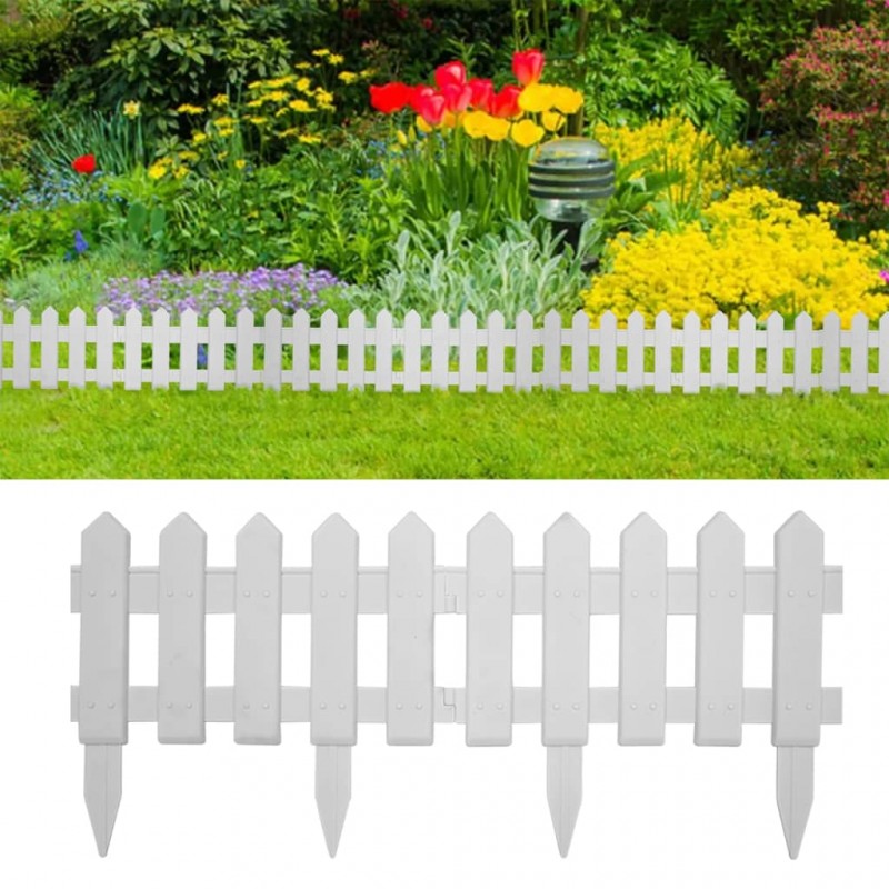 Kmt Style Staccionata steccato recinzione giardino in plastica bian...
