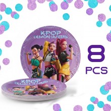 Set Compleanno Tavola K-Pop Demon Hunters 16 persone Stoviglie Decorazioni festa