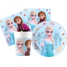 Kit addobbi festa compleanno Frozen X8X16X24X32X40X96 Persone piatti bicchieri