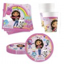 Kit addobbi festa compleanno Gabby's Dollhouse X8X16X24X32X40X96 Persone piatti