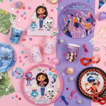 Kit addobbi festa compleanno Gabby's Dollhouse X8X16X24X32X40X96 Persone piatti