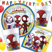 Kit addobbi festa compleanno Spidey spiderman X8X16X24X32X40X96 Persone piatti