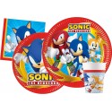 Kit addobbi festa compleanno Sonic X8X16X24X32X40X96 Persone piatti bicchieri