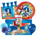 Kit addobbi festa compleanno Sonic X8X16X24X32X40X96 Persone piatti bicchieri