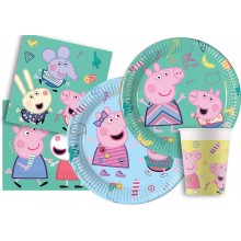 Kit addobbi festa compleanno Peppa pig X8X16X24X32X40X96 Persone piatti bicchier