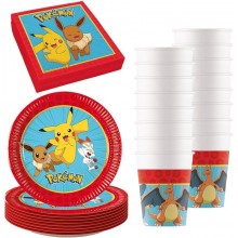 Kit addobbi festa compleanno Pokemon X8X16X24X32X40X96 Persone piatti bicchieri