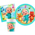 Kit addobbi festa compleanno Cocomelon X8X16X24X32X40X48X96 Persone piatti