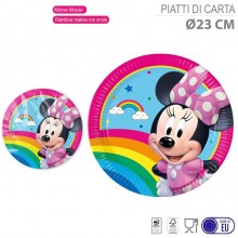 Kit addobbi festa compleanno Minnie mouse X8X16X24X32X40X48X96 Persone piatti