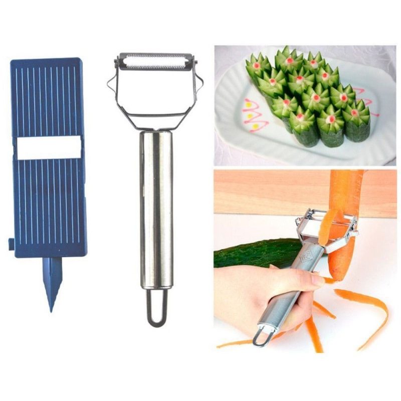 Pelapatate supporto julienne blu verdure verdura frutta carote zucchine fettine