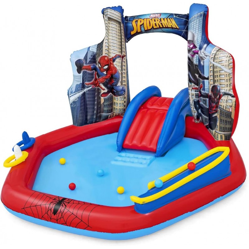 Bestway Play Center Spiderman con Spruzzi 127x206x211cm con Scivolo
