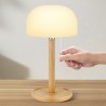 Generico Lampada da tavolo ricaricabile USB dimmerabile in bambù de...
