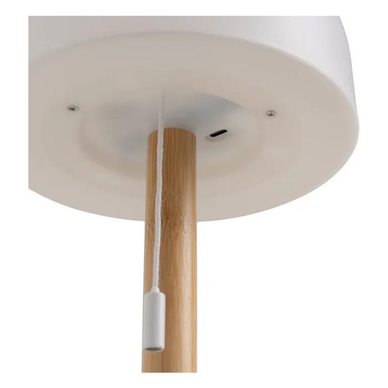 Generico Lampada da tavolo ricaricabile USB dimmerabile in bambù de...