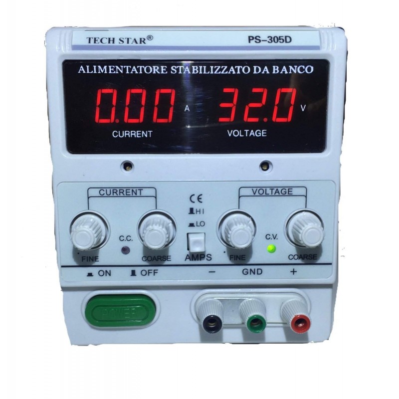 Alimentatore Stabilizzato da banco Trasformatore corrente professionale regolabile fino a 30V e 5A