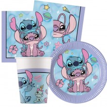 Kit addobbi festa compleanno Stitch X8X16X24X32X40X96 Persone piatti bicchieri