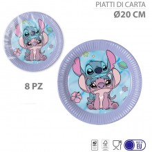 Kit addobbi festa compleanno Stitch X8X16X24X32X40X48 Persone piatti bicchieri