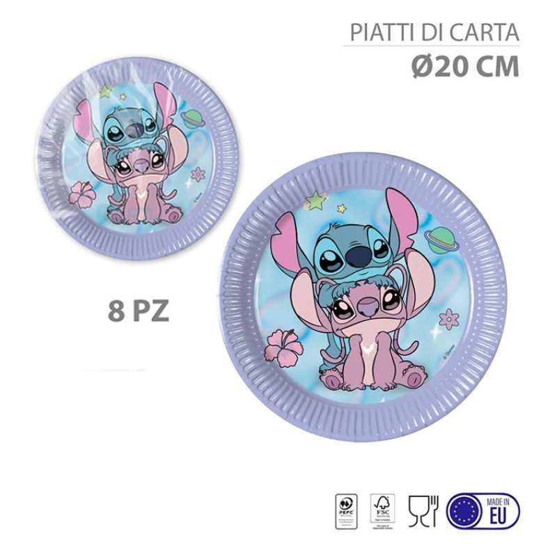 Kit addobbi festa compleanno Stitch X8X16X24X32X40X48 Persone piatt...