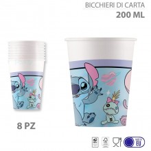 Kit addobbi festa compleanno Stitch X8X16X24X32X40X48 Persone piatti bicchieri