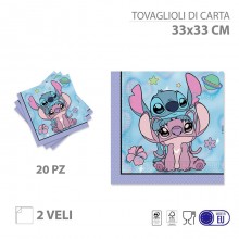 Kit addobbi festa compleanno Stitch X8X16X24X32X40X48 Persone piatti bicchieri