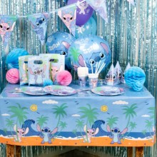 Kit addobbi festa compleanno Stitch X8X16X24X32X40X48 Persone piatti bicchieri