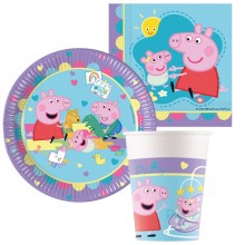 Kit addobbi festa compleanno Peppa Pig X8X16X24X32X40X96 Persone piatti bicchier