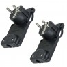 2x Spina volante elettrica schuko ultra piatta 2p+t tedesco nero 16...